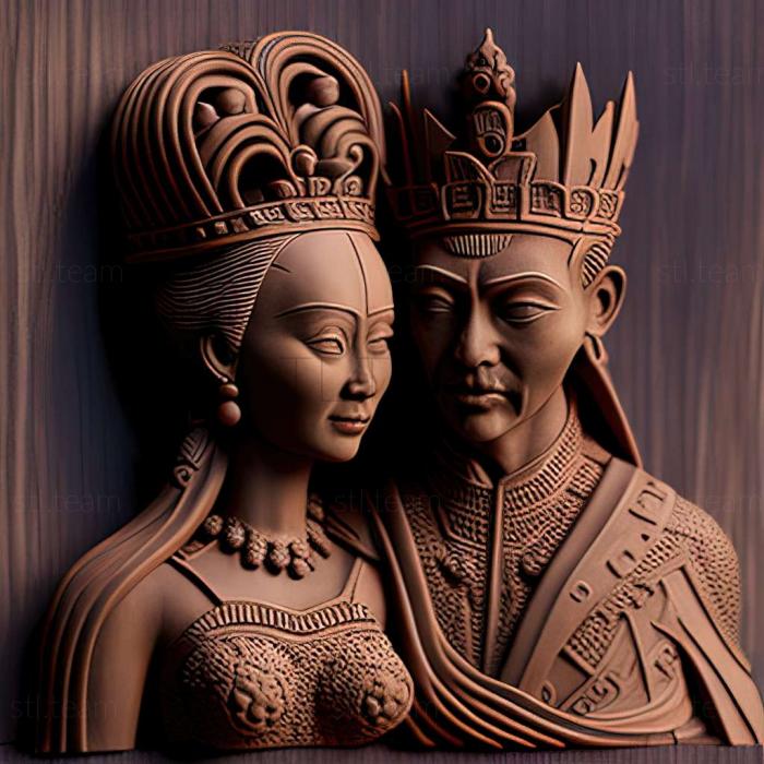 3D модель King and Queen for a Day Usohachi King and Manene Queen (STL)